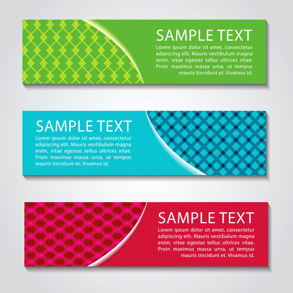 deep pink green blue and white banner abstract geometric overlay