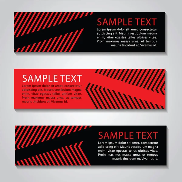 Banner.Vector linea retta rossa e nera design aziendale, luxur — Vettoriale Stock