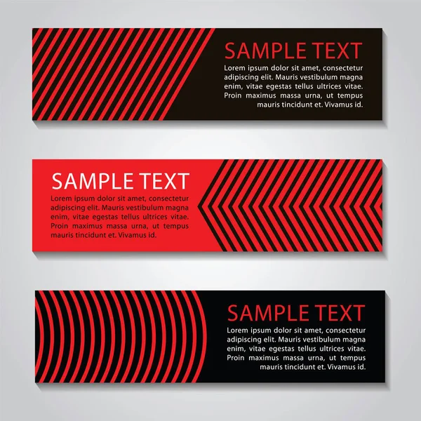 Banner.Vector linea retta rossa e nera design aziendale, luxur — Vettoriale Stock