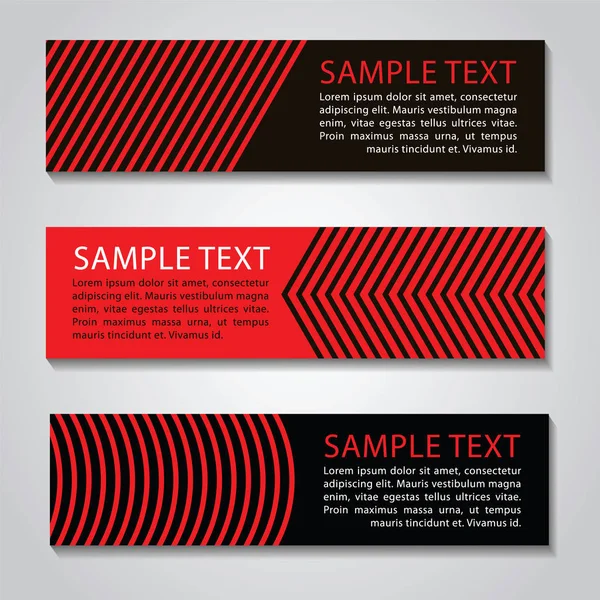 Banner de línea recta rojo y negro. Diseño corporativo vectorial, lujo — Vector de stock