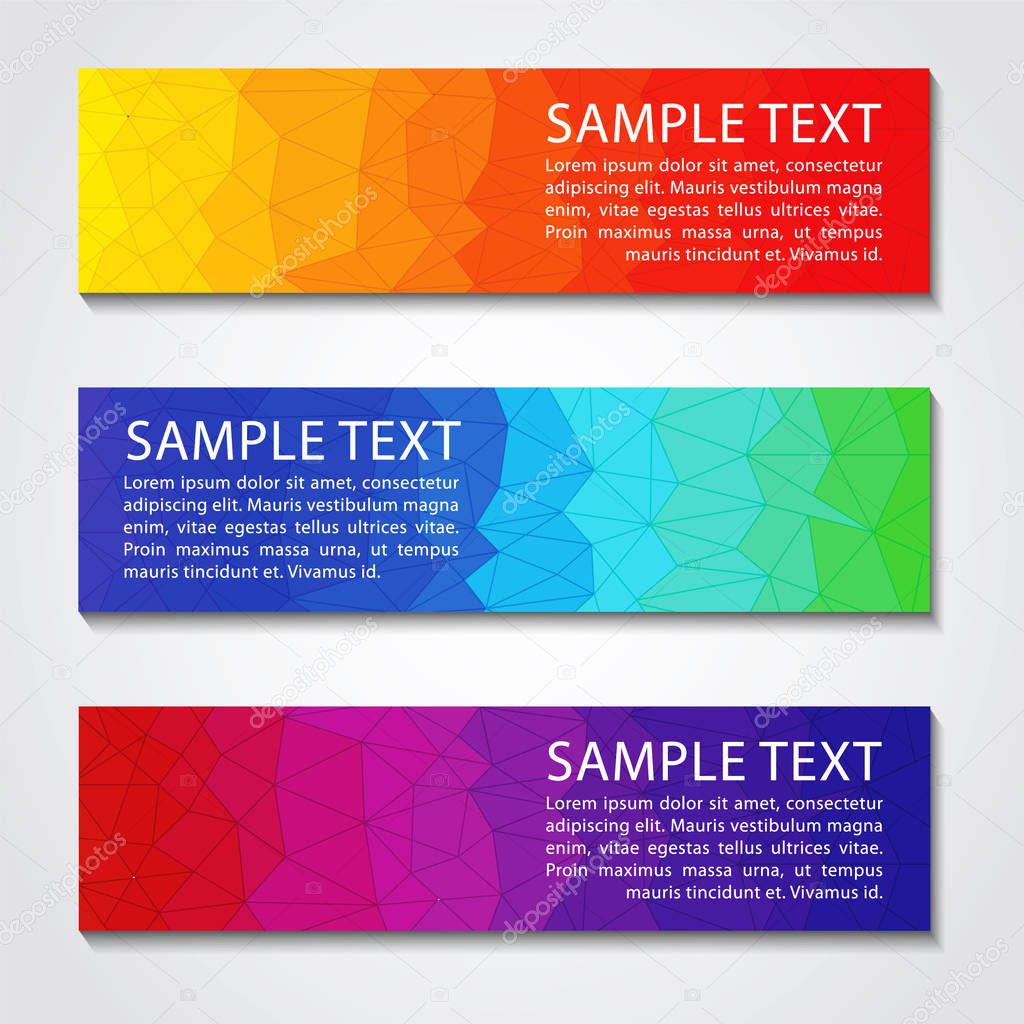 low poly rainbow colorful vector banner