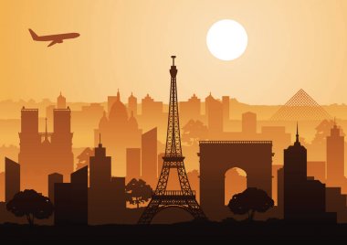 Fransa, günbatımı zamanı siluet stil dönüm noktası