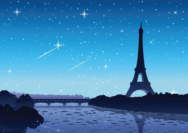 Eifel Kulesi Paris gece tam dünyanın ünlü Simgesel Yapı içinde 
