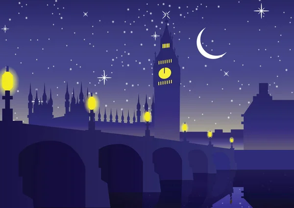 Big Ben clock famous landmark of England London,night scene,silh