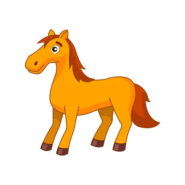 Clipart Horse Cartoon Version Flat Design Vector Illustration — Stock Vector