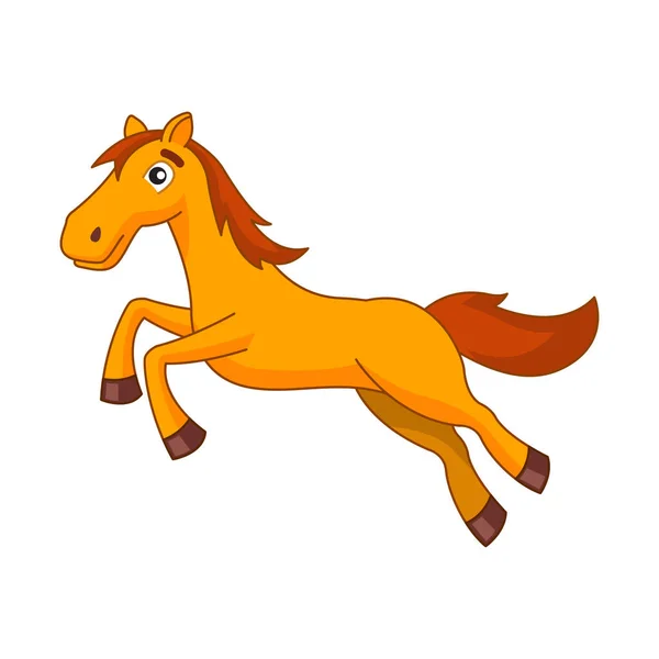 Clipart Cavalo Versão Dos Desenhos Animados Por Design Plano Ilustração — Vetor de Stock