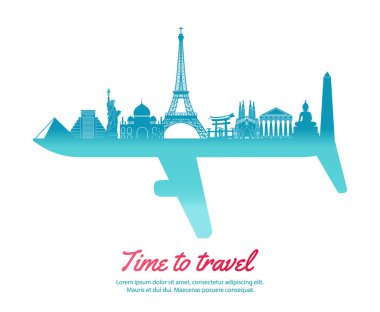 Dünya işaretleri ve diğer tarafın bir kısmı konsept sanat, vektör illüstrasyonuna göre düzlem sembolü gibi görünür.