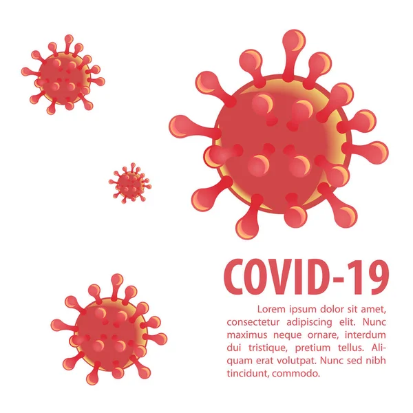 梯度卡通风格红色矢量设计中的Corona病毒 — 图库矢量图片