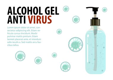 Hastalıkları korumak için gerçekçi tasarımı olan alkol jölesi.