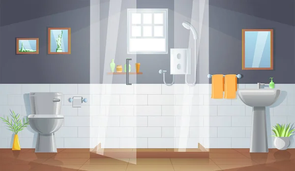 带梯度设计的浴室室内装饰 — 图库矢量图片