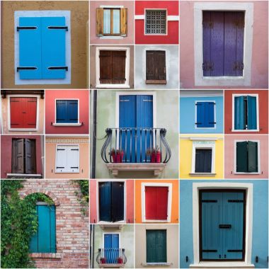colurful windows montaghe Caorle üzerinden