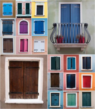 colurful windows montaghe Caorle üzerinden