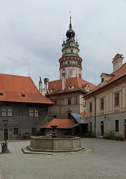 Utsikt Över Den Vackra Staden Cesky Krumlov Slott Eftermiddagen Cesky — Stockfoto