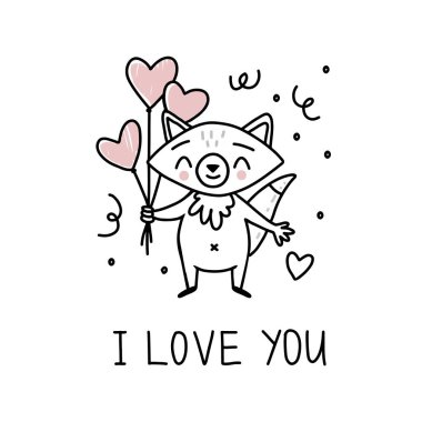 İçinde pembe kalp şeklinde balonlar ve 