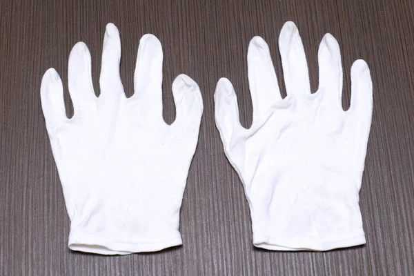 White cotton gloves — Stock Photo, Image