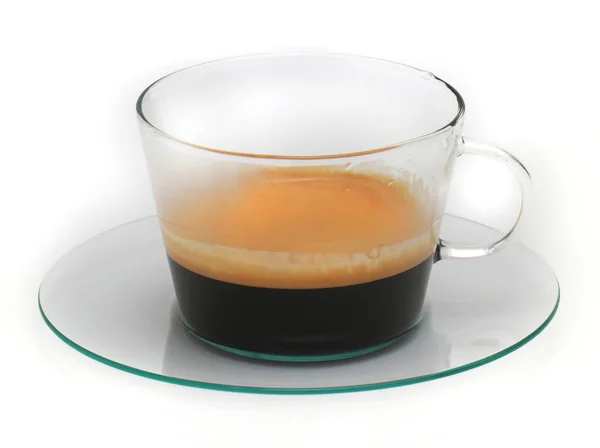 Espresso en taza de vidrio —  Fotos de Stock