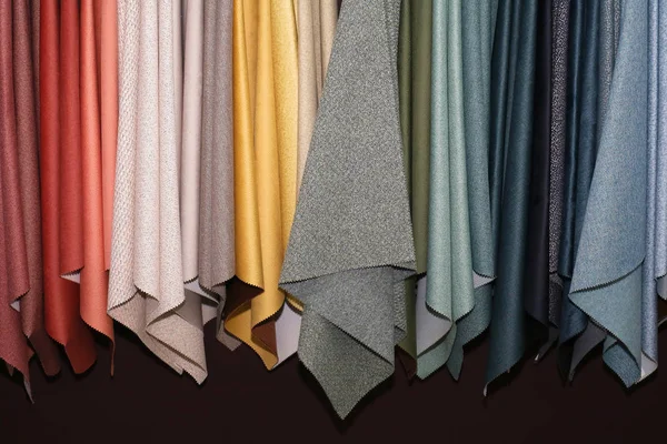 Färgglada textila materialprover — Stockfoto