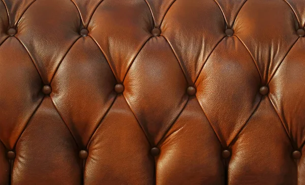 Retro brown leather upholstery — Stockfoto