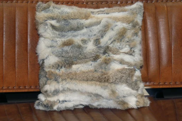 Fur pillow decor — Stock Photo, Image