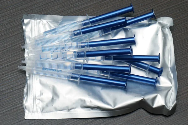 Whitening gel injections pile — Stock Photo, Image