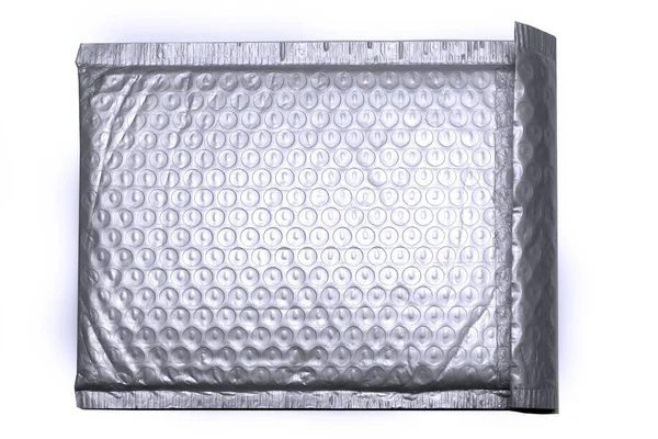Plast Antistatisk Skyddande Bubbla Wrap Kuvert Väska Vit Bakgrund — Stockfoto