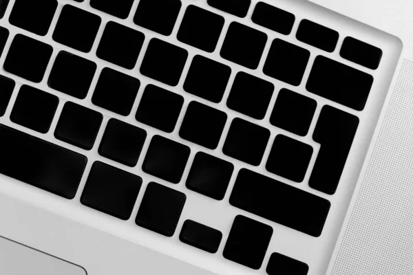 Detalhe Vazio Teclado Laptop Sem Letras Chaves Sinais — Fotografia de Stock