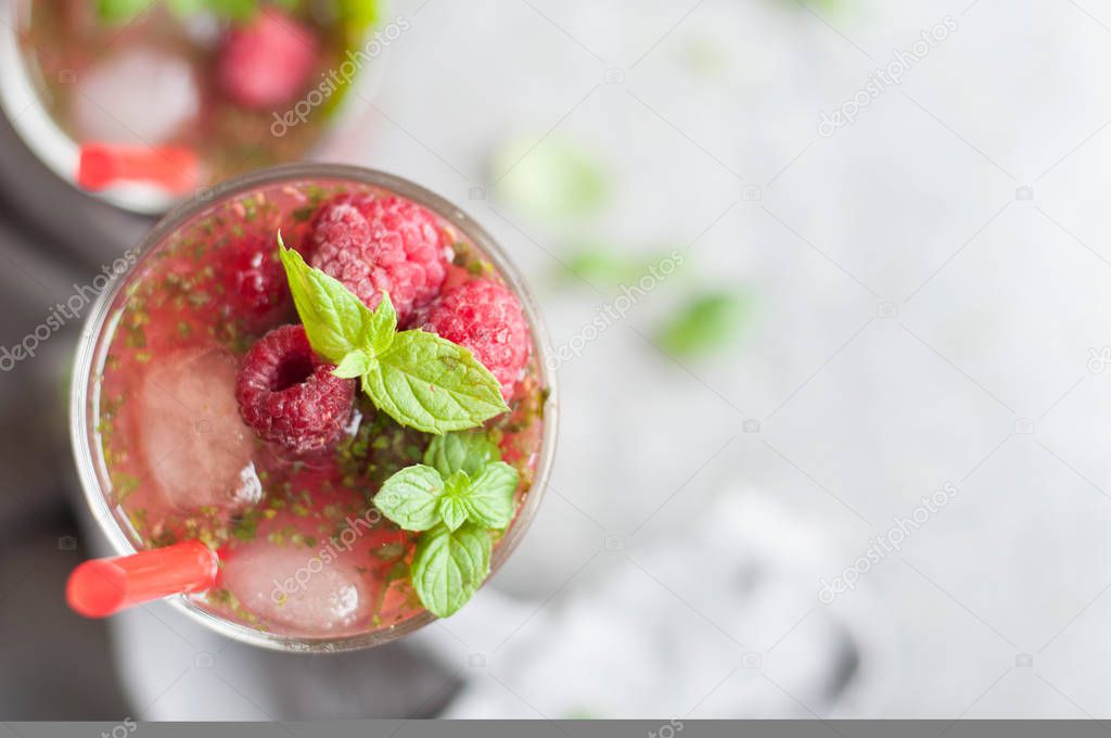 Raspberry Mojito in Glass