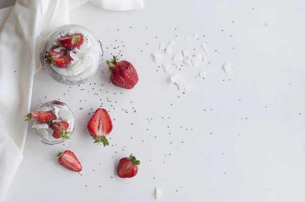 Strawberry Chia Pudding — Stock Photo, Image