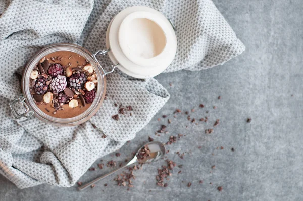 Smoothie de proteína de chocolate — Foto de Stock