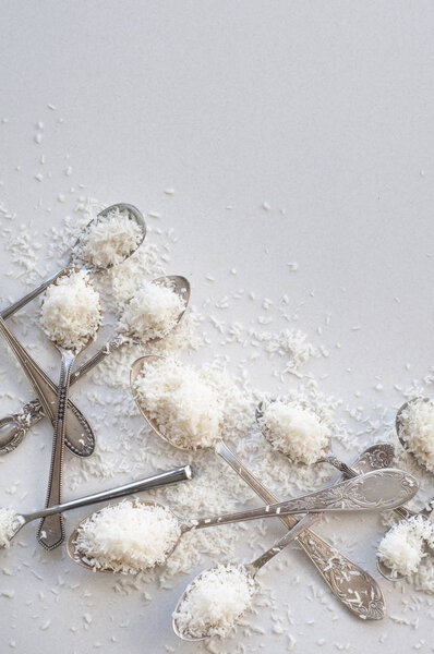 Spoons with Desiccated Coconut