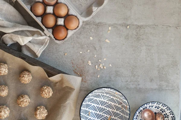 Ingredientes para galletas de avena — Foto de Stock