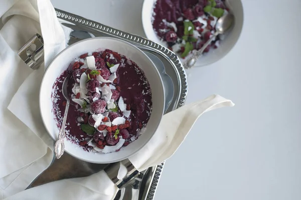 Raspberry Smoothie Bowls — Stock Photo, Image