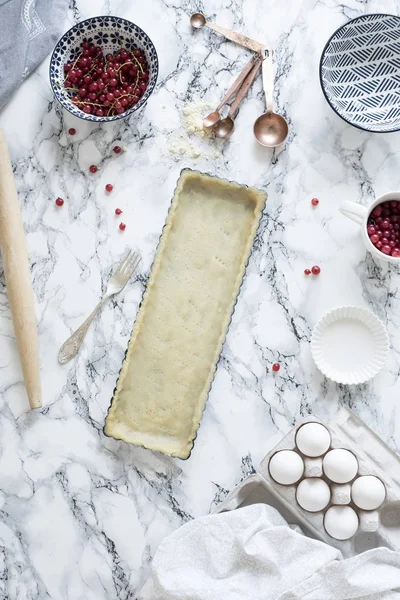 Ingredientes para tarta de grosellas rojas — Foto de Stock