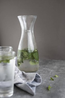 Cam Kavanoz soğuk limonata ile