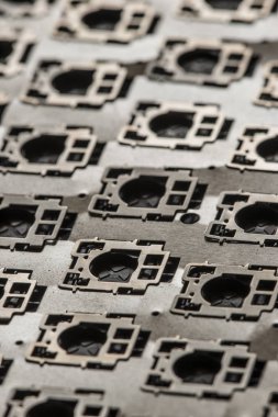 Bilgisayar klavye düğme metal çerçeve iç görünümü