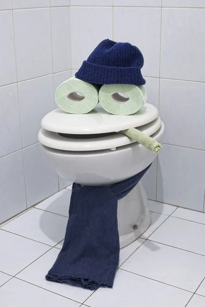 Toilet Paper Bowl Fun Art Photography — Stock Photo, Image