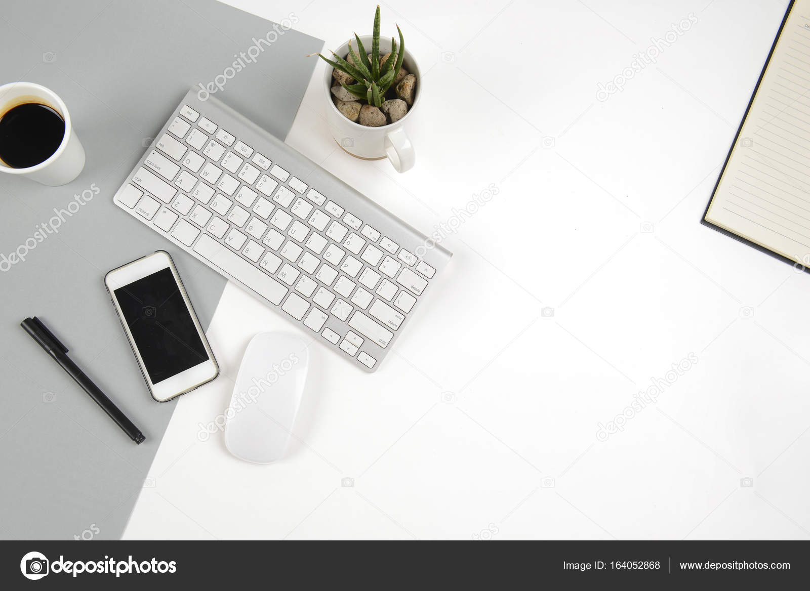 Office Table With Keyboard Mouse Notebook And Smartphone On Modern Two Tone White And Grey Background Stock Photo Image By C Auxin Office Table With Keyboard Mouse Notebook And Smartphone On Modern Two Tone White And Grey Background Stock Photo Image By C Auxin