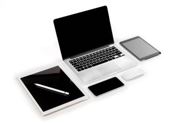 Ofis masaları ile dizüstü bilgisayar, dijital tablet, smartphone, p