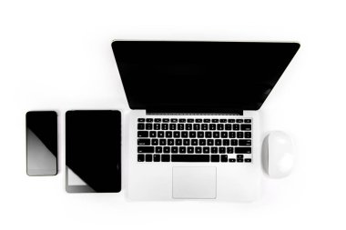 Ofis masaları ile dizüstü bilgisayar, dijital tablet, smartphone, p
