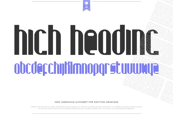 Conjunto de letras alfabeto elegante isolado no fundo branco. vector contemporary, tall font type. design de caracteres de títulos modernos. alta, tipografia título decorativo —  Vetores de Stock