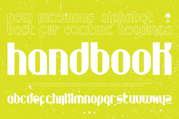 Set stijlvolle Alfabetletters over heldere papier achtergrond. vector hedendaagse, vet lettertype. moderne rubriek Characterdesign. hoog, decoratieve typesetting — Stockvector