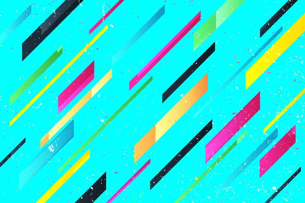 Rayures colorées abstraites sur fond bleu. vectoriel géométrique, modèle de papier peint vif. toile de fond design cool. cadre lumineux, disposition des cartes de visite vectorielles — Image vectorielle