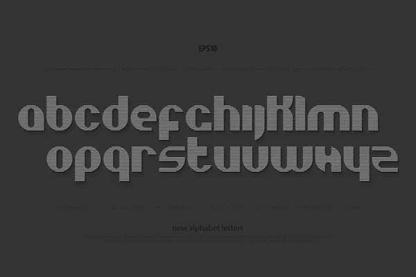 Conjunto de letras alfabeto elegante isolado no fundo preto. vector contemporary, round font type. design de caráter moderno e listrado. tipografia dinâmica — Vetor de Stock