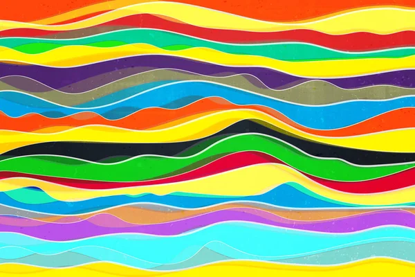 Abstraktní vzor s barevné vlny ornament nad nouzi textury povrchu. vektor, pruhované retro podtisku. grunge tapety, móda, dekorativní Tisková šablona — Stockový vektor