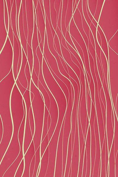 流れるようなラインと赤波抽象リップル パターン。根の飾りの壁紙。装飾的なフィラメント背景デザイン。ベクトル繊維印刷 — ストックベクタ