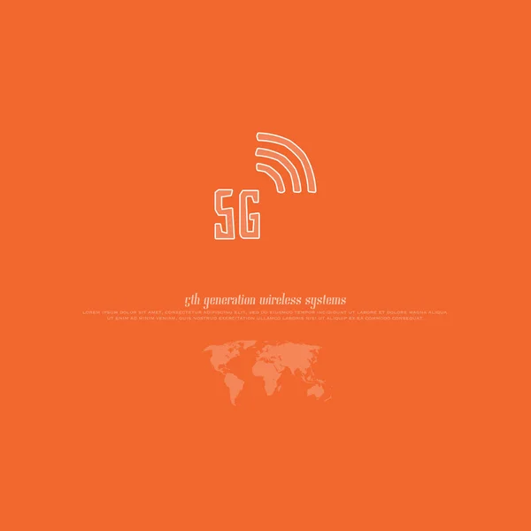 Новый логотип мобильной сети пятого поколения. вектор, иконка в стиле мультфильма 5G. Высокоскоростные беспроводные системы связи знак. телекоммуникационный стандарт более быстрого подключения к Интернету. ручной работы логотип — стоковый вектор