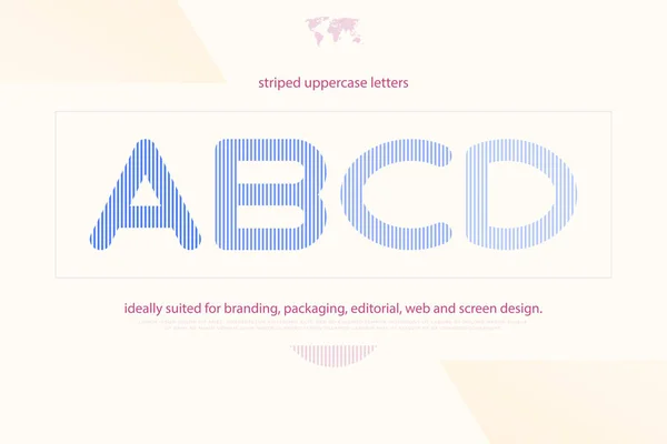 品牌的字母。矢量字体类型设计。现代、 条纹字母"A、 B、 C、 D"符号。抽象，标识排版。装饰字体模板 — 图库矢量图片