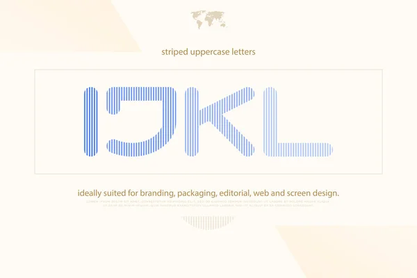 Moderní značka písmeny abecedy. vektorové písmo typ konstrukce. moderní, pruhovaná písmeno "I, J, K, L" symboly. abstraktní, logotyp sazbu. minimální, ozdobné písmo — Stockový vektor