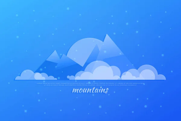 Night view of high mountains — Stock Vector