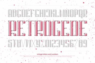 Vintage Alfabe harf ve rakam